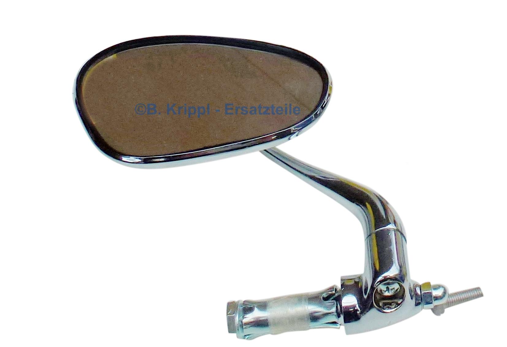 Mirror for inside handlebar mounting, swivelling