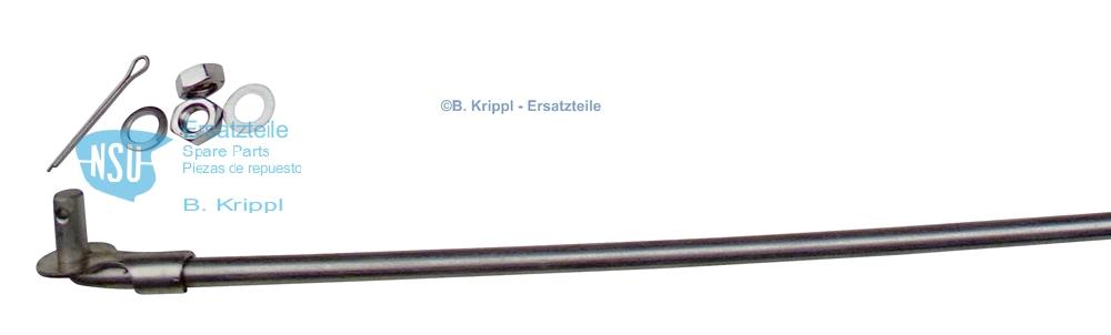 Brake linkage for Quickly T, TT, length 490 mm