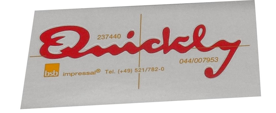 Decal "Quickly" red Decal "Quickly" red