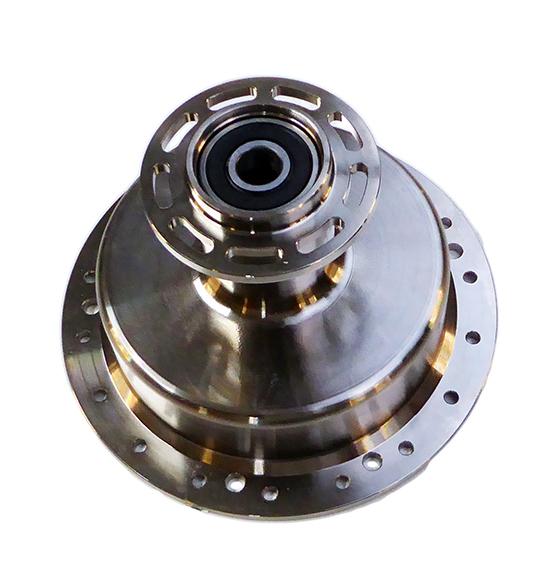 Rear wheel hub new version with standard bearing, nickel-plated