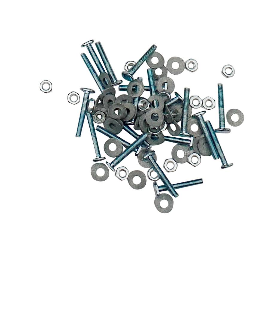 Screw set for trim strip for seat bench