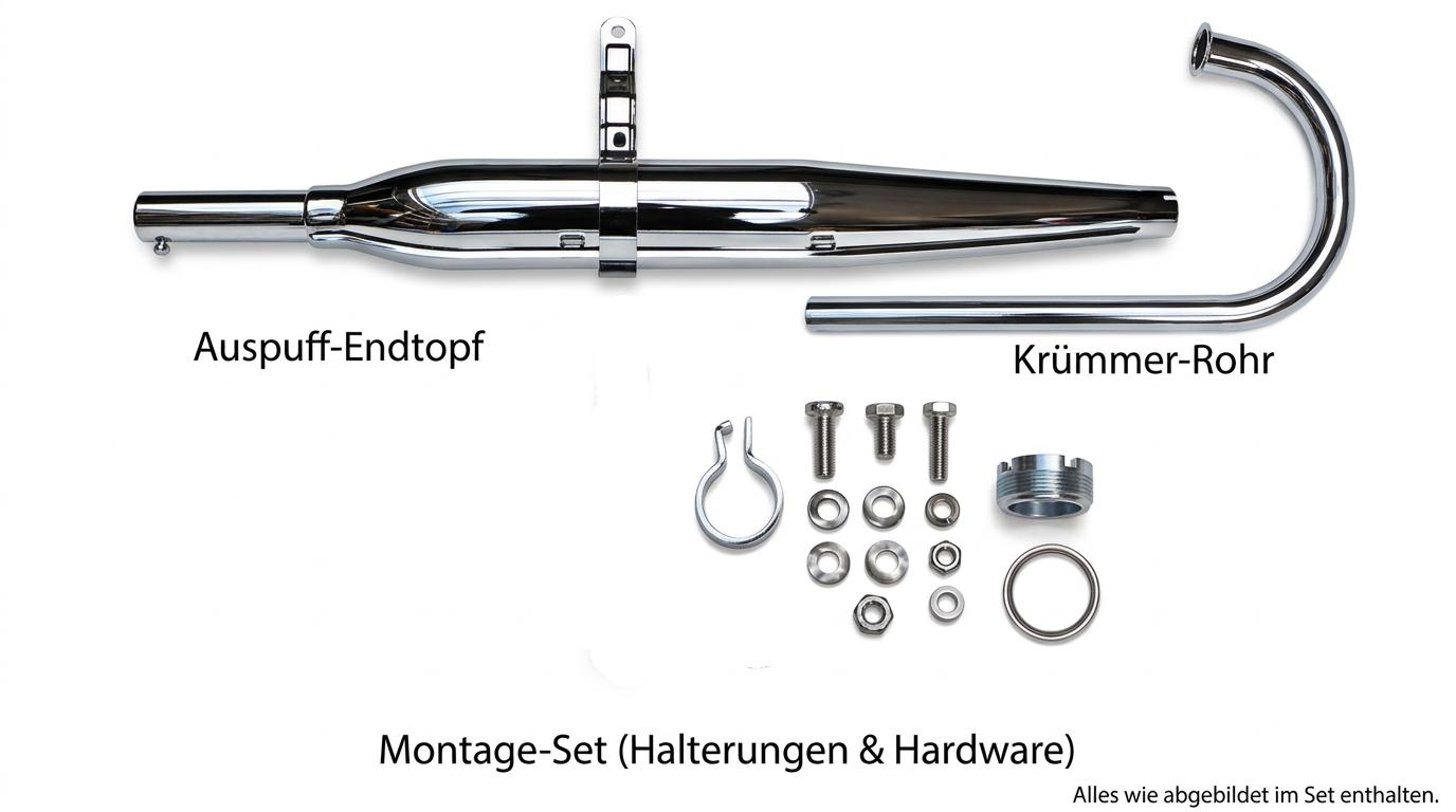 Auspuffanlage kpl. rechts für Quickly N, S,N23,S23,S2,T