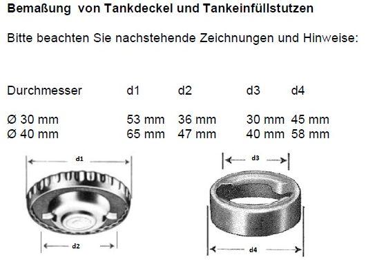 Tankdeckel, abschließbar, verchromt