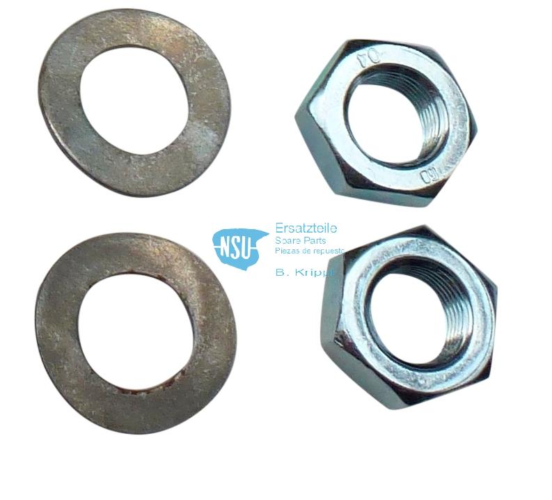 Set nut and spring washers bottom bracket axle Set nut and spring washers bottom bracket axle